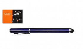 Ручка шариковая TZ металлическая, со стилусом для сенсорных экранов, синий корпус